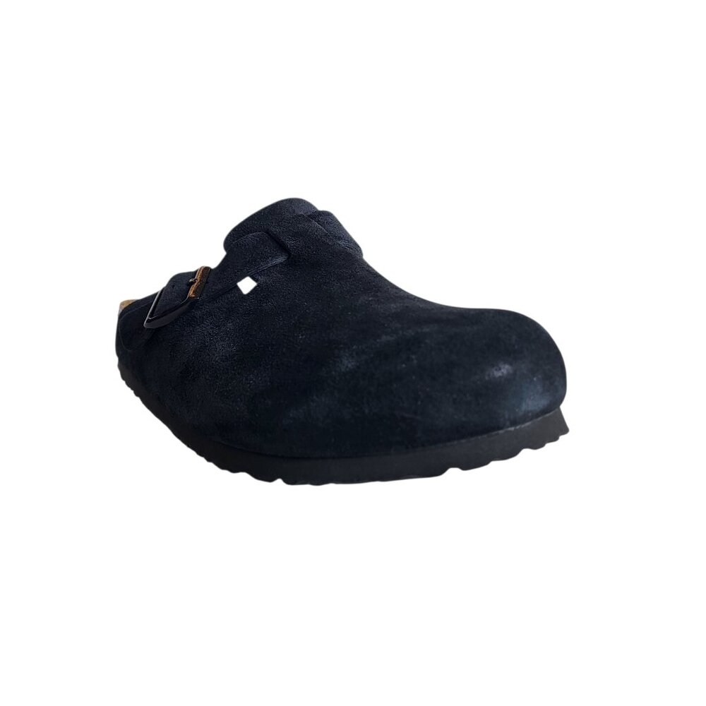 Birkenstock Boston Soft Footbed Clogs in Black Suede Men's Size 43 EU 10-10.5 US
